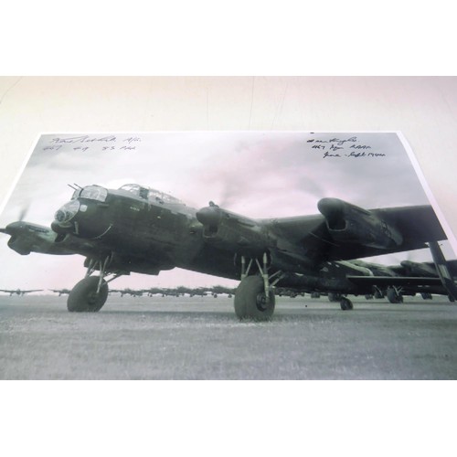 543 - Two WWII photos signed by WWII bomber command veterans