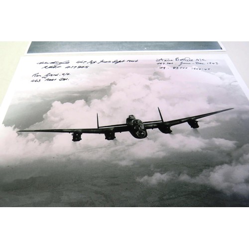 543 - Two WWII photos signed by WWII bomber command veterans