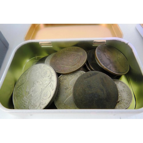 183 - Box of coins, banknotes, tokens, books etc