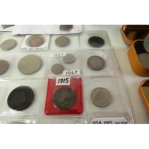 189 - Tray of coins, banknotes etc