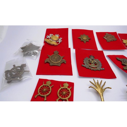 554 - 19 Military cap/Regiment badges