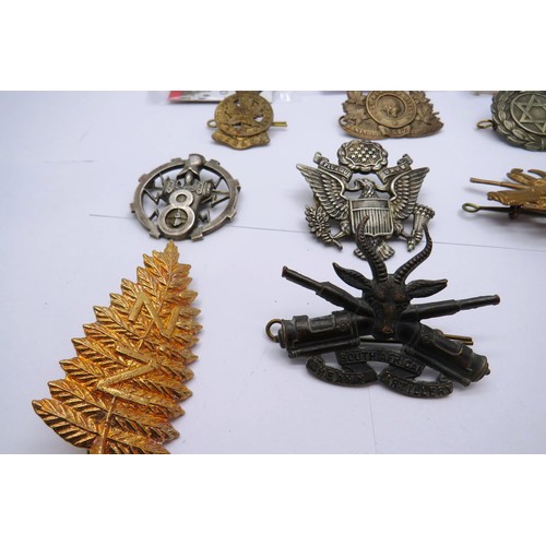 559 - 18 Military cap/Regiment badges