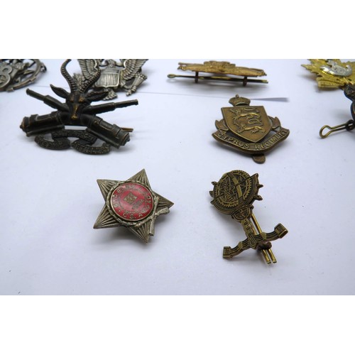 559 - 18 Military cap/Regiment badges