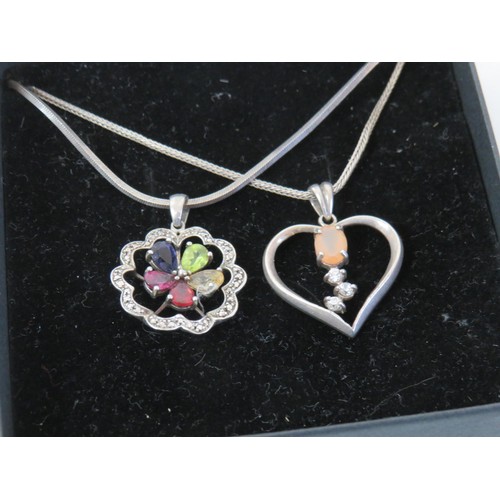 125 - Two silver necklaces - boxed