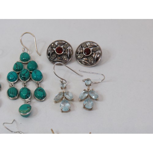 133 - Five pairs of silver earrings