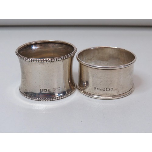 246 - Two silver napkin rings -38g sheffield and birmingham hallmarked