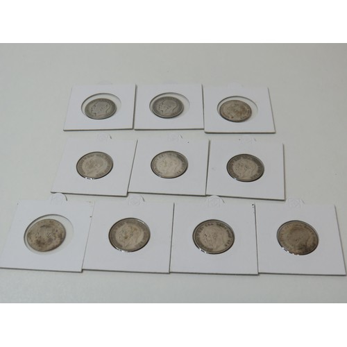 170 - Ten silver shillings - various dates