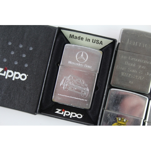 107 - Zippo Lighters Inc Mercedes Benz, Snap On, Etc x 5