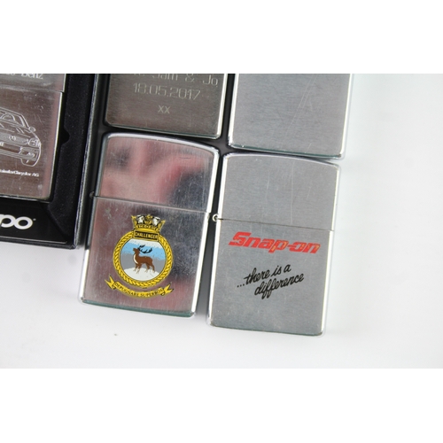 107 - Zippo Lighters Inc Mercedes Benz, Snap On, Etc x 5