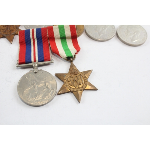 15 - WW2-ERII Mounted Medal Groups Inc Africa, Italy Stars, Special Constabulary x 3