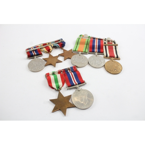 15 - WW2-ERII Mounted Medal Groups Inc Africa, Italy Stars, Special Constabulary x 3