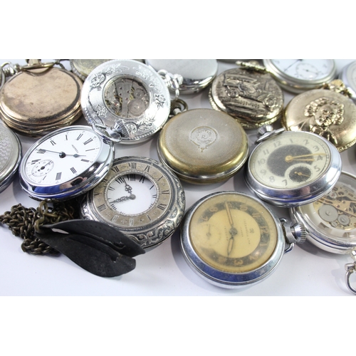 58 - Job Lot Assorted Mechanical/Quartz Pocket Watches SPARES / REPAIRS