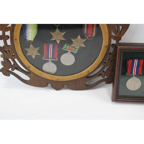 90 - Framed WW2 Medals Groups Inc Atlantic, Burma Stars, Malta Medal, Etc x 2