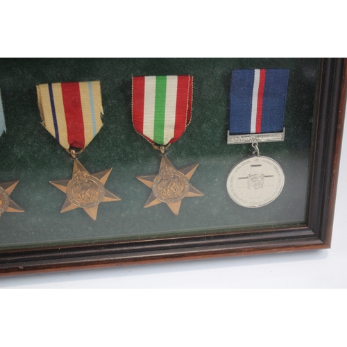 90 - Framed WW2 Medals Groups Inc Atlantic, Burma Stars, Malta Medal, Etc x 2