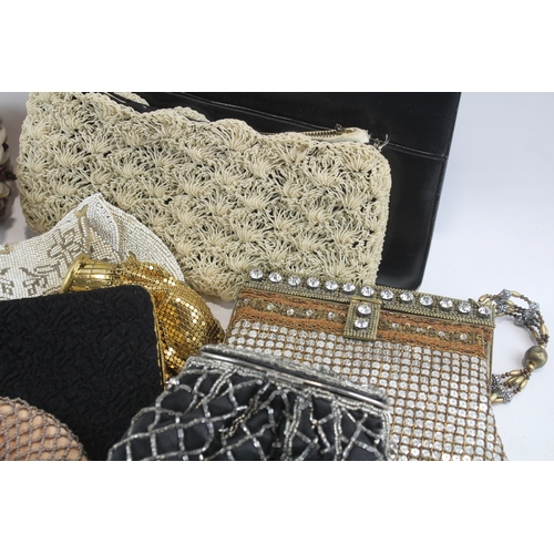 93 - Collection Of Vintage Handbags & Purses Inc Beaded, Shell, Etc Joblot