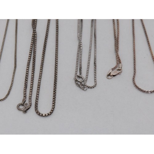 18 - Five silver chains-27.39g