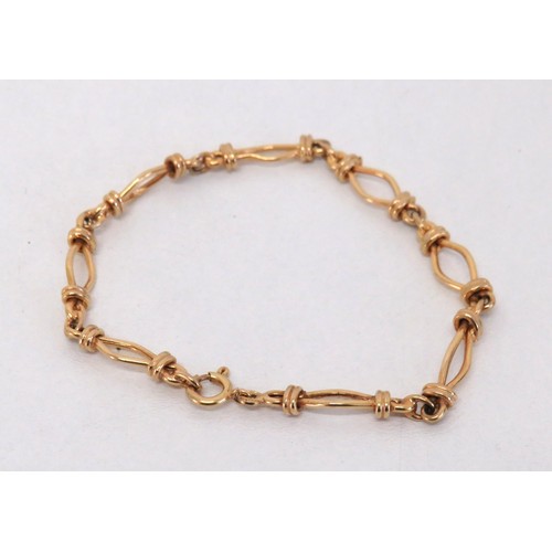 44 - 9ct Gold fancy link bracelet, length 7.5