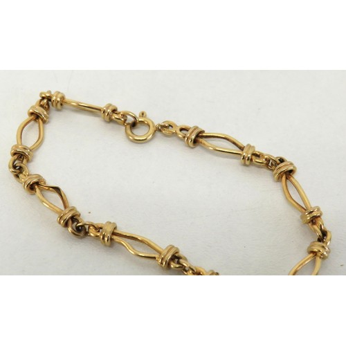 44 - 9ct Gold fancy link bracelet, length 7.5