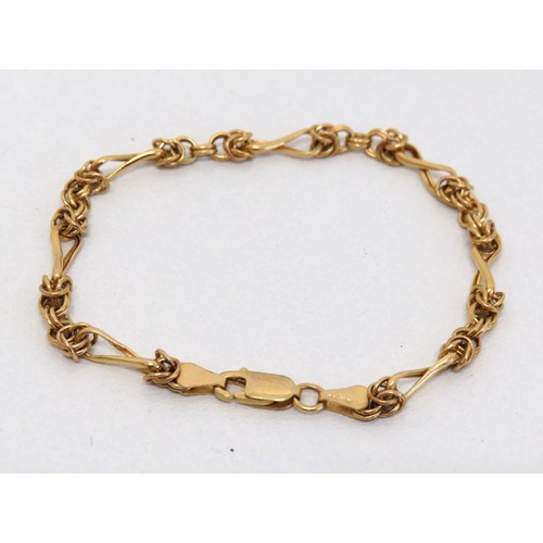 46 - 9ct gold fancy link bracelet, length 7.5