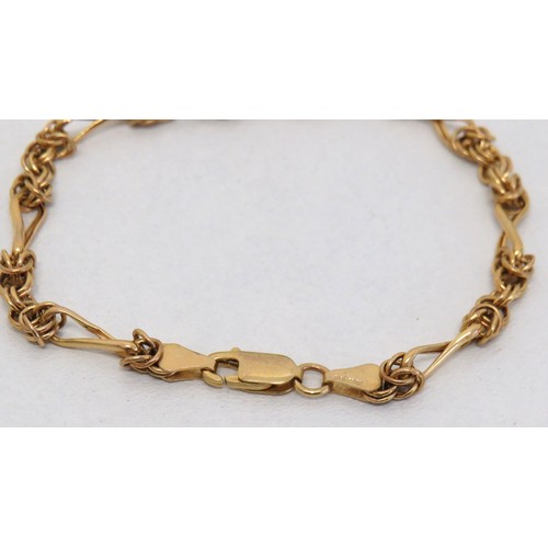 46 - 9ct gold fancy link bracelet, length 7.5