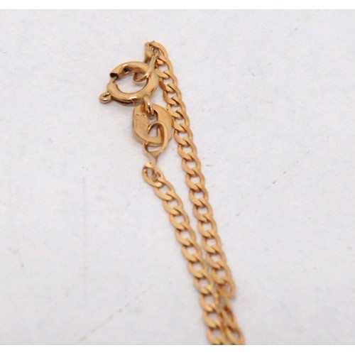 48 - 9ct gold & diamond T-Bar necklace, chain length 17