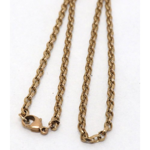 51 - 9ct Gold belcher link necklace, length 17