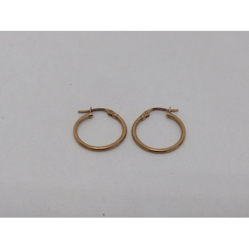 55 - 9ct Gold hoop earrings, weight 0.7g