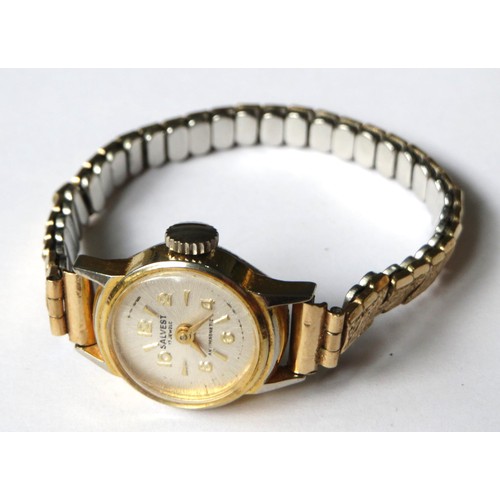 160 - Gold tone bracelets and ladies watch.