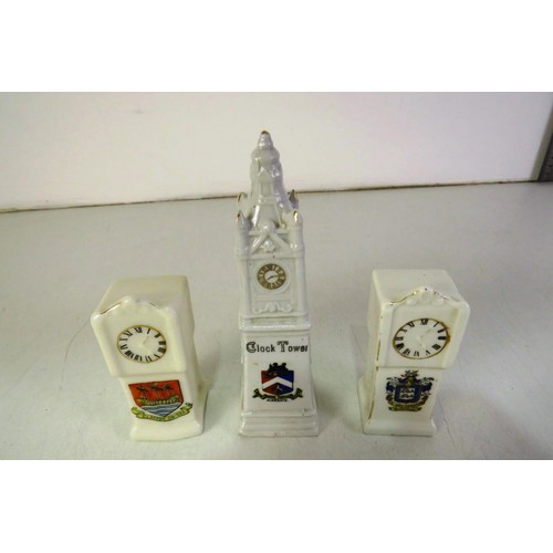 162 - Six crestware grandfather clocks