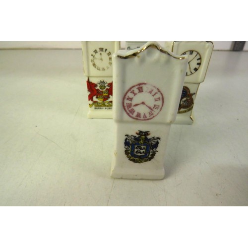 162 - Six crestware grandfather clocks