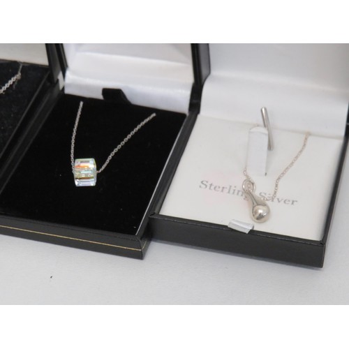 178 - Three sterling silver boxed necklaces