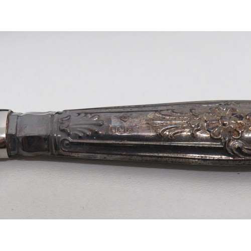 190 - Silver handled knife - boxed