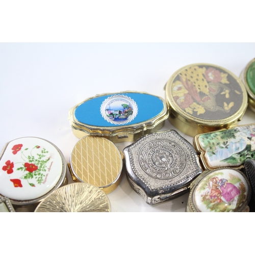 455 - Vintage Trinket Boxes Inc Floral, Silver Plate, Enamel Etc Joblot