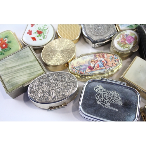 455 - Vintage Trinket Boxes Inc Floral, Silver Plate, Enamel Etc Joblot