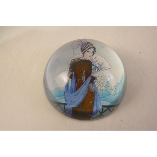 106 - Art deco style glass paperweight