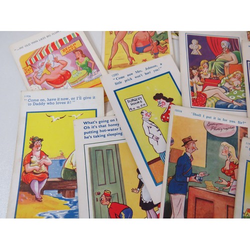 62 - Twenty four saucy comic humour postcards.