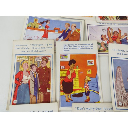 64 - Twenty saucy comic humour postcards.