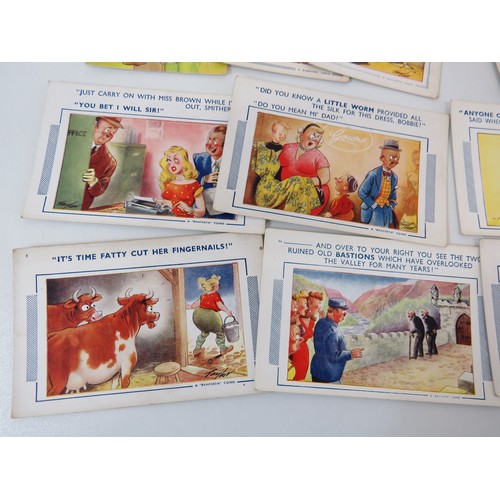 65 - Seventeen Bamforths saucy comic humour postcards.