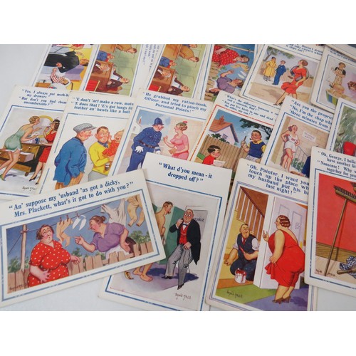 66 - Twenty six Donald McGill saucy comic humour postcards.