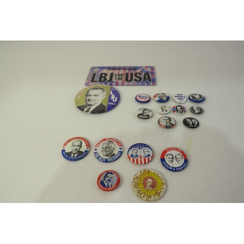 159 - Collection of rare USA presidential campaign badges dating back to early 1900's