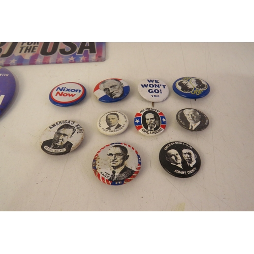 159 - Collection of rare USA presidential campaign badges dating back to early 1900's