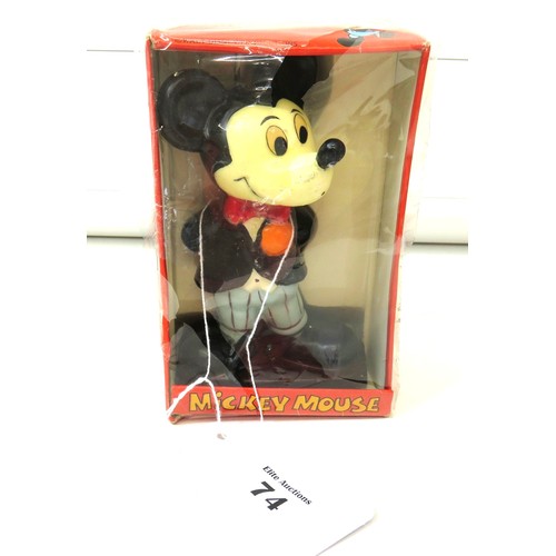 74 - Vintage Walt Disney Mickey Mouse hand painted candle with original box.
Height 6