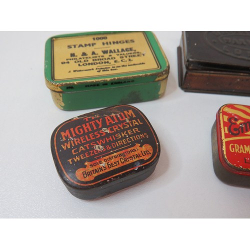 86 - Collection of vintage tins to include Bryant & May wax vestas tin.