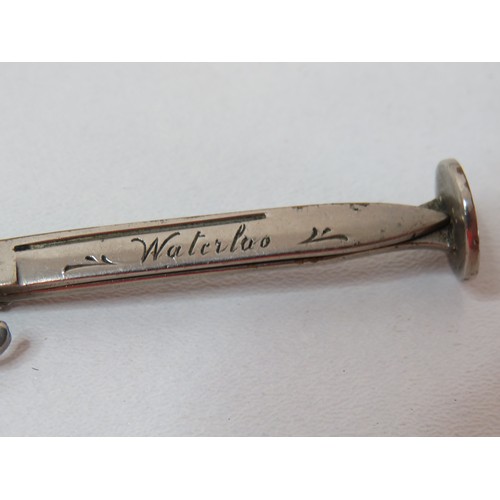 94 - WWI Waterloo souvenir miniature bayonet pipe tamper, length 7.5cms.