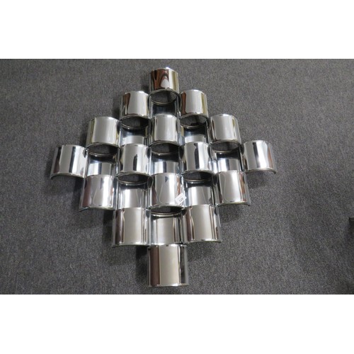 320 - Heavy large chrome wall decorations