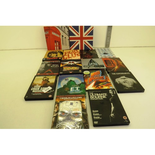 312 - selection of fourteen dvd's including Texas chainsaw massacre (signed), fight club and rambo collect... 