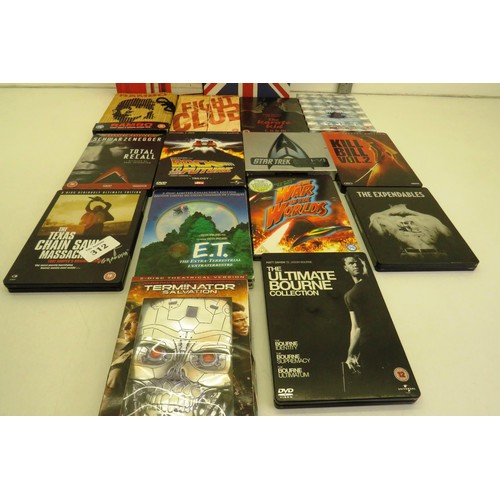 312 - selection of fourteen dvd's including Texas chainsaw massacre (signed), fight club and rambo collect... 