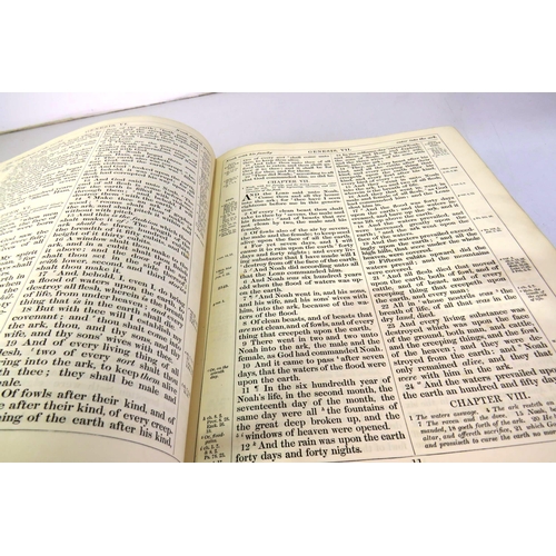 433 - Antique leather bound bible containing the new and old testament by the British and Foreign Bible so... 