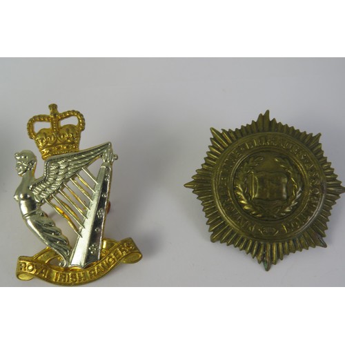 195 - Twelve military cap and collar badges