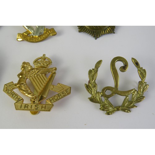 195 - Twelve military cap and collar badges